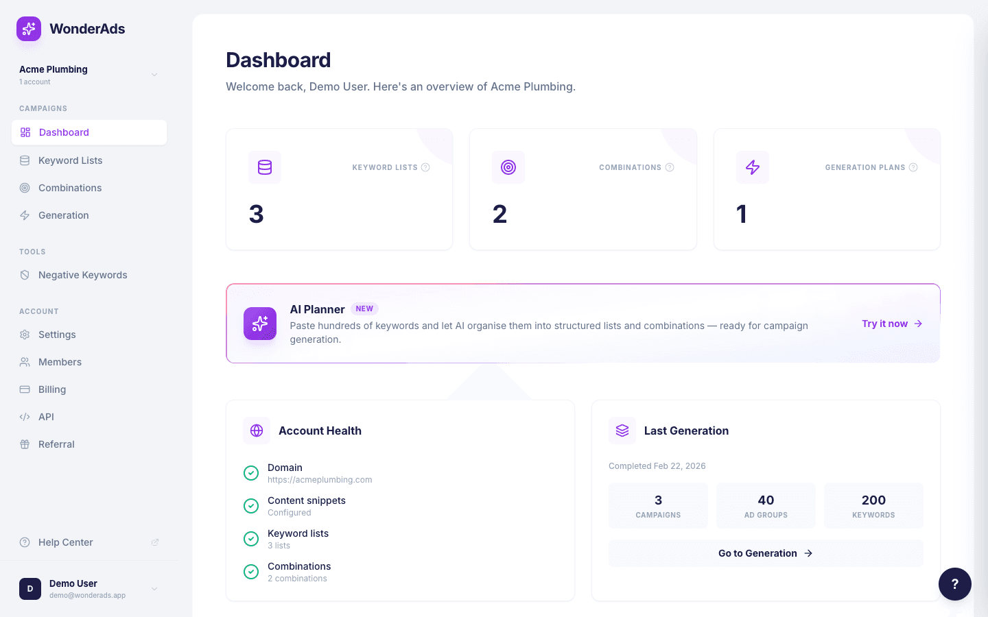 Overview of the WonderAds 5-step workflow