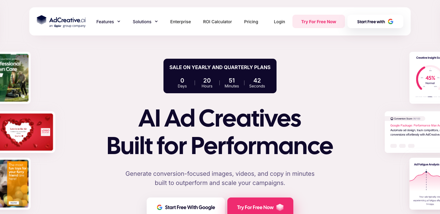 AdCreative.ai homepage